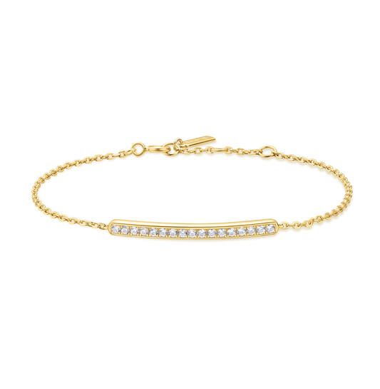  Voque Maven - Gliederarmbänder - Silber / 14kt GP - Kristall - 18,5cm